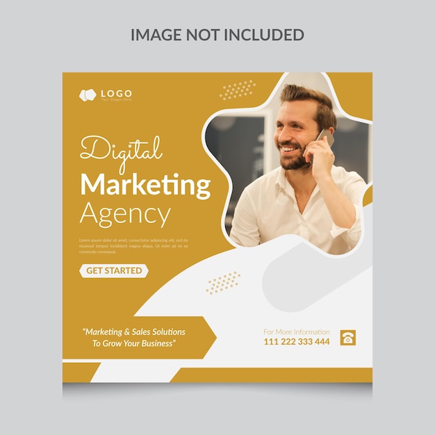 Marketing criativo ou agência de marketing digital post de mídia social e modelo de design de banner