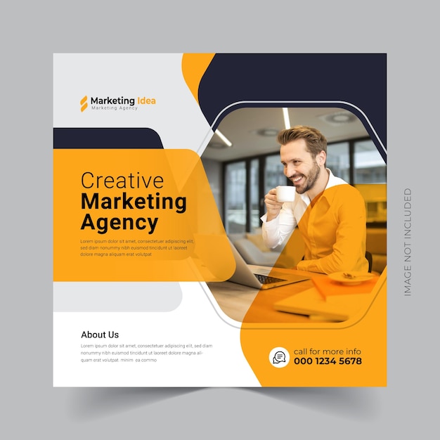 Marketing de negócios digitais postagem de mídia social e modelo de banner da web eps