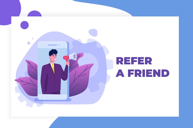 Marketing de referência em design plano