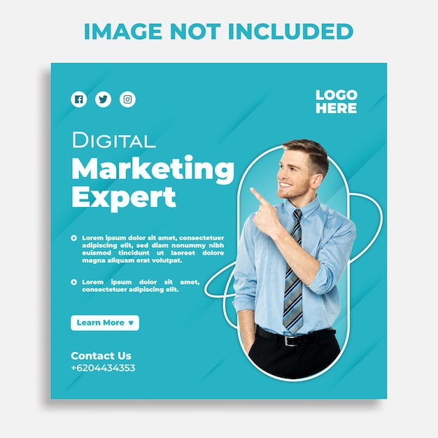 Marketing digital e agência de negócios criativos banner de instagram ou modelo de postagem de mídia social
