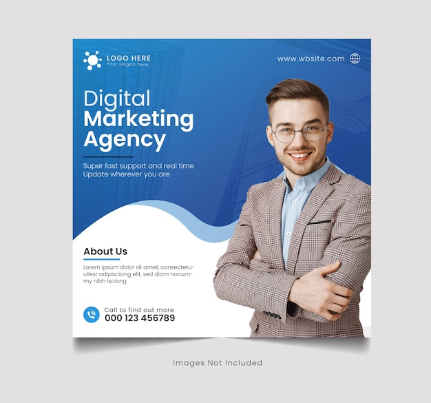 Marketing digital e design de postagem corporativa