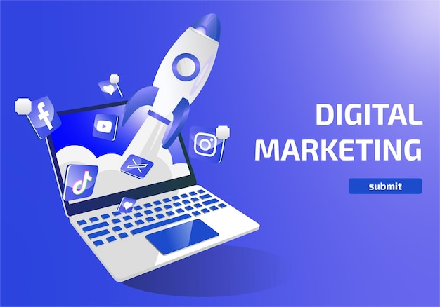 Vetor marketing digital (em inglês)