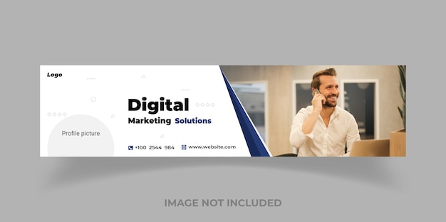 Marketing digital linkedin banner web banner facebook cover eps