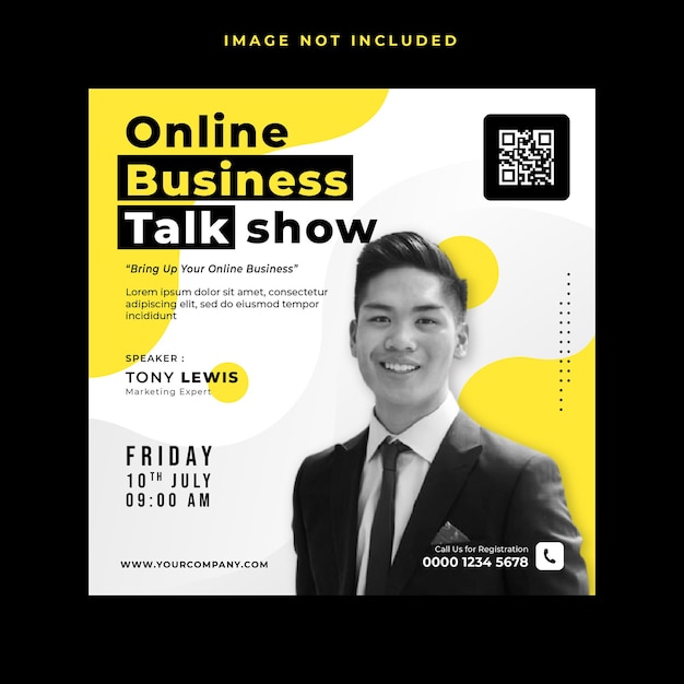 Marketing digital live talk show webinar postagem na mídia social