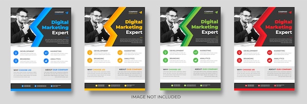 Marketing digital modelo de design de folheto de negócios corporativos