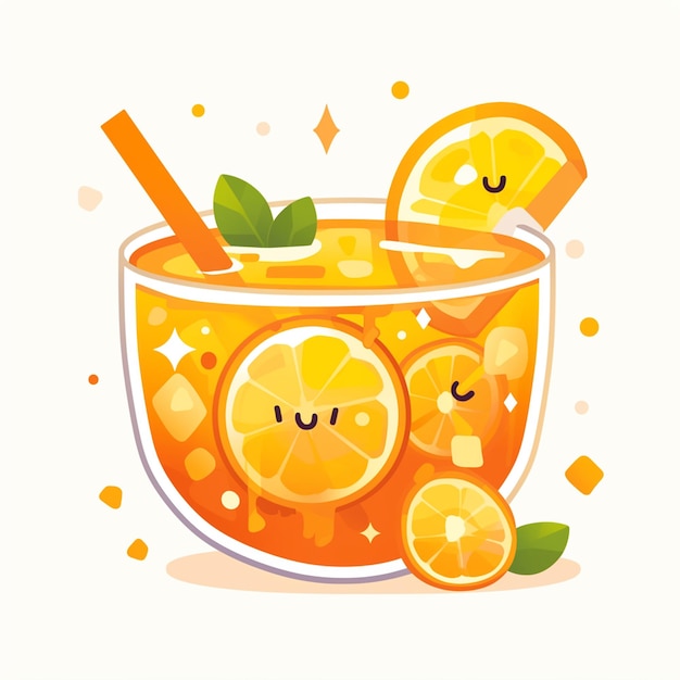 Vetor marmelada laranja picante estilo de desenho animado