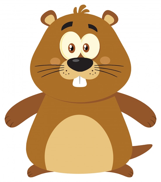 Marmota bonito personagem de mascote dos desenhos animados