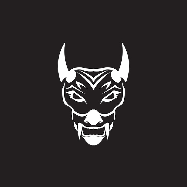 Máscara branca samurai shogun logotipo design vetor gráfico símbolo ícone sinal ilustração ideia criativa