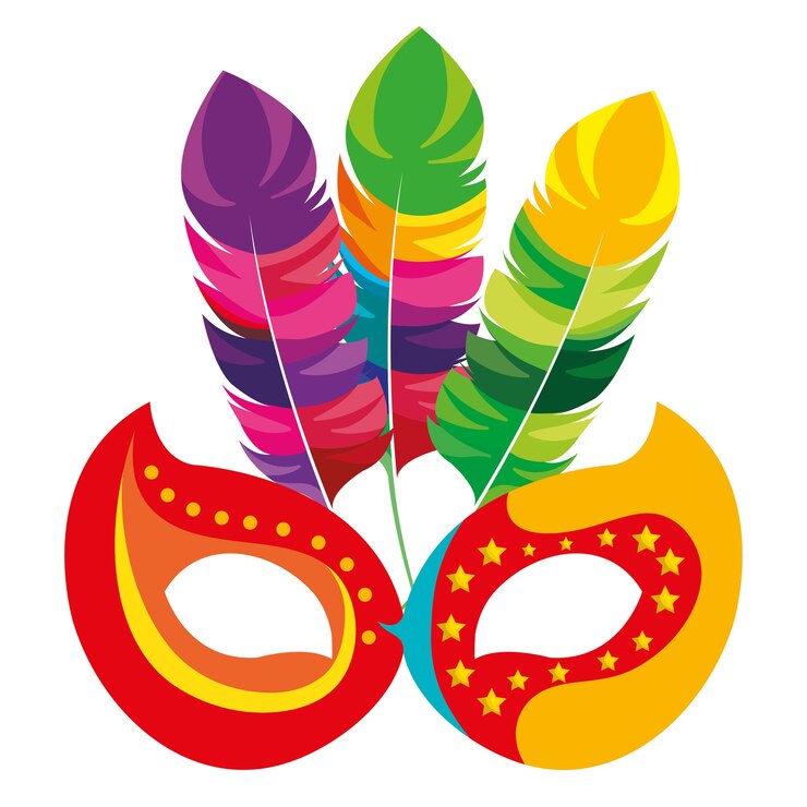 Vetor máscara carnaval celebração ícone vector ilustração design