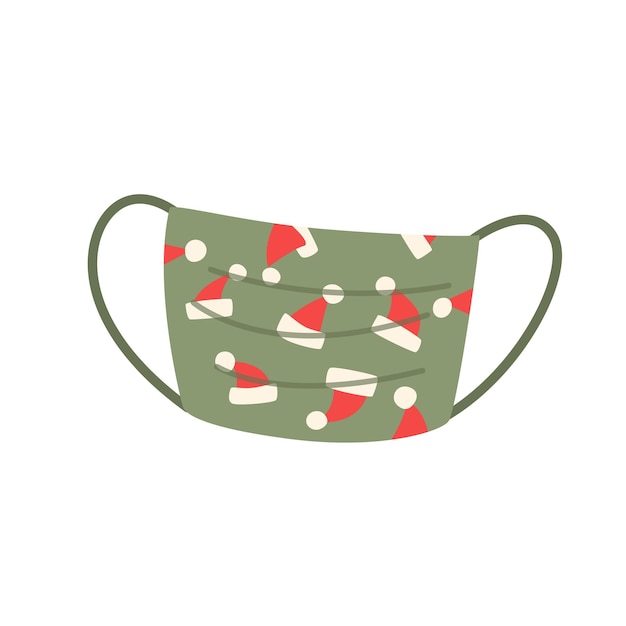 Máscara com chapéus vermelhos de papai noel ilustrações de natal para cartões pôsteres etiquetas modelos da web