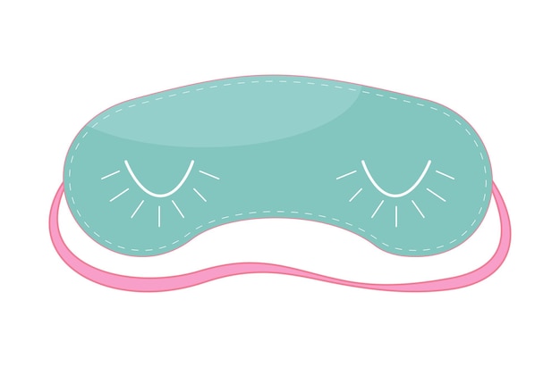 Vetor máscara de dormir em estilo simples. acessório de proteção ocular para dormir, para relaxar em viagens. isolado no fundo branco. ilustração vetorial.