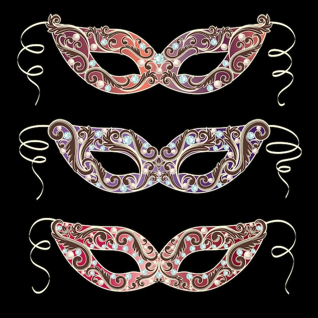 Máscara de máscaras de luxo coleção definida