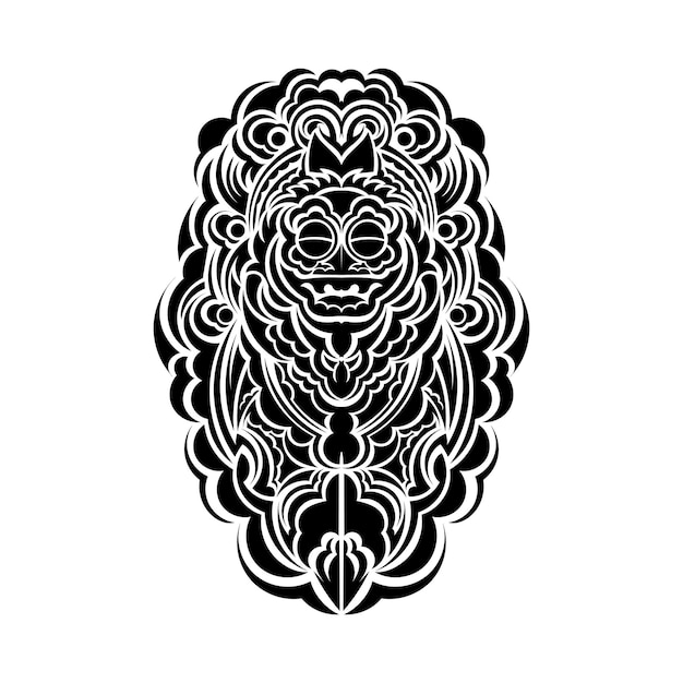 Máscara de tatuagem de rosto ornamento estilo maori máscara tradicional ritual africano tiki moko totem vector design