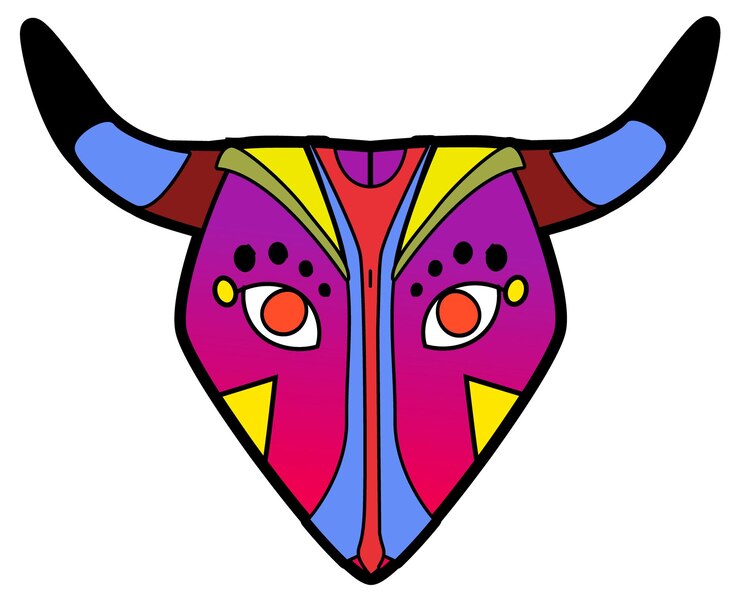 Vetor máscara isolada de torito do carnaval de barranquilla