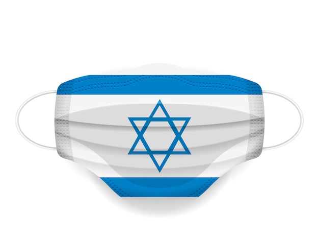 Máscara médica bandeira de israel