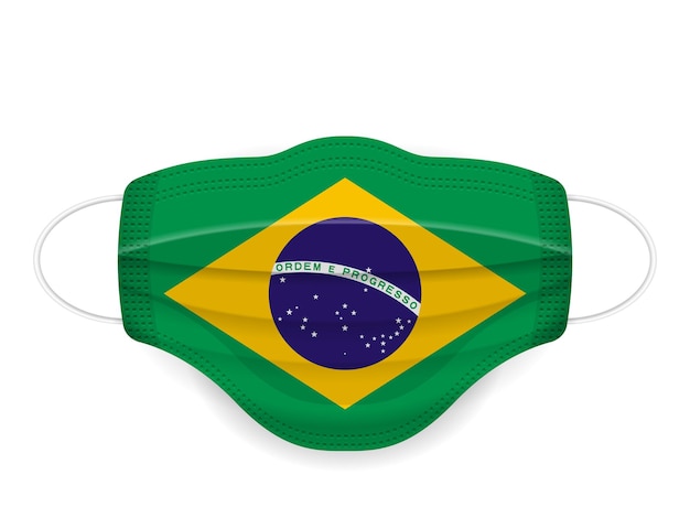 Máscara médica Bandeira do Brasil