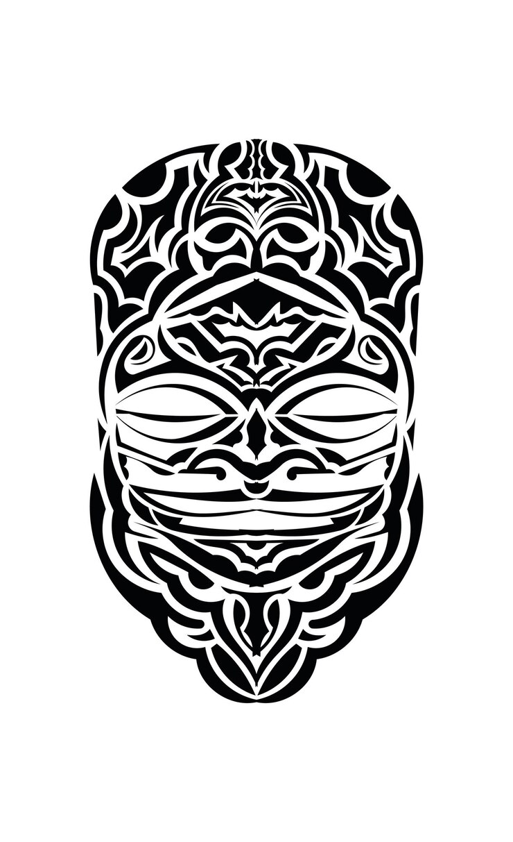 Vetor máscara tribal feita em vetor símbolo de totem tradicional isolado