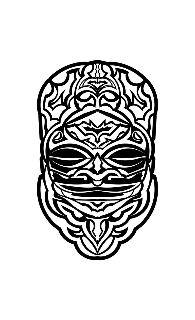 Vetor máscara tribal feita em vetor símbolo de totem tradicional isolado