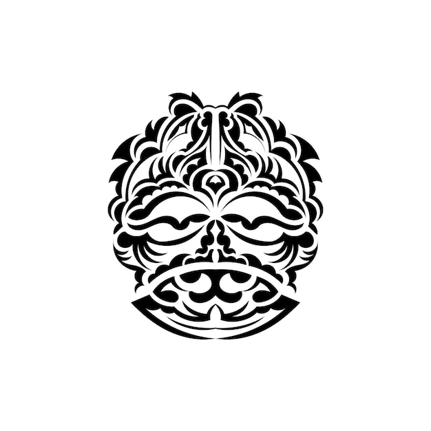Máscara tribal Padrões étnicos monocromáticos Tatuagem preta no estilo das antigas tribos isoladas no fundo branco Vector