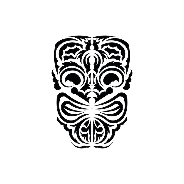 Máscara tribal símbolo tradicional do totem estilo maori ilustração vetorial isolada no fundo branco