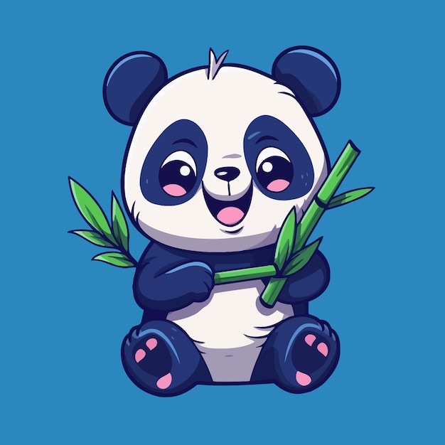 Vetor mascote animal panda engraçado dos desenhos animados ilustração vetorial conceito de personagem ícone dos desenhos animados isolado