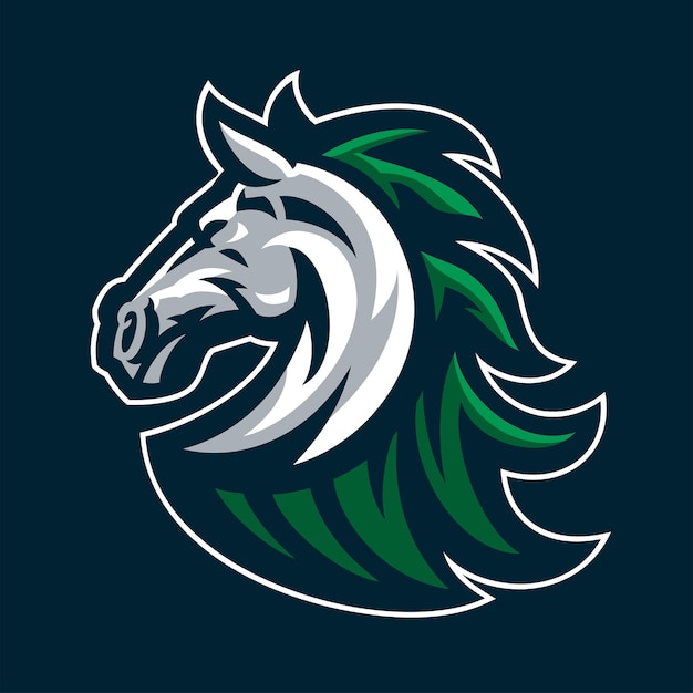 Mascote cabeça de cavalo logotipo esportivo