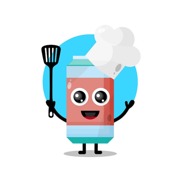 Mascote da personagem fofa do chef refrigerante