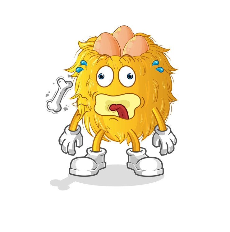 Vetor mascote de arroto de ninho de pássaro. vetor de desenho animado