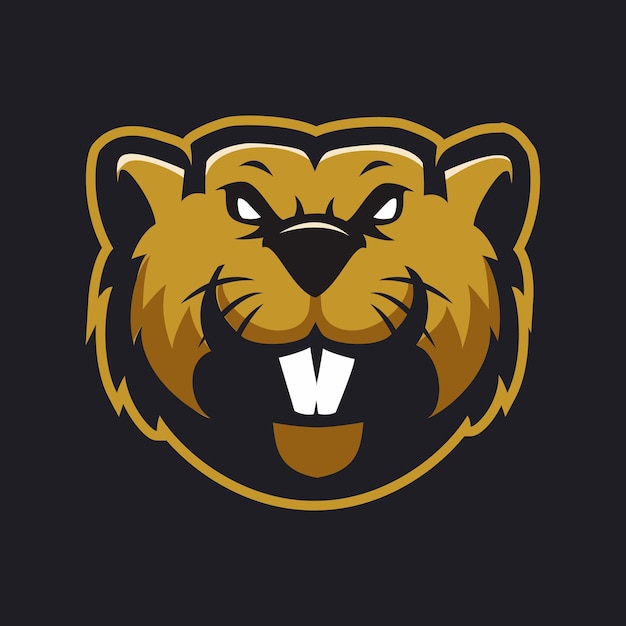 Mascote de cabeça de castor para logotipo esport