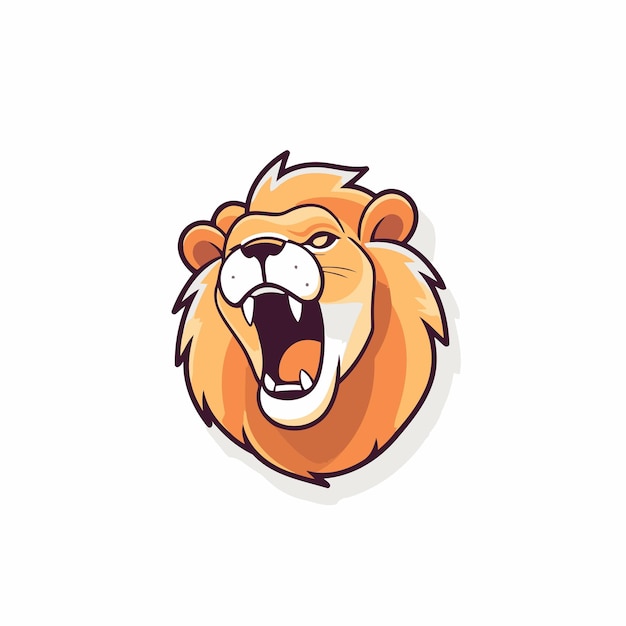 Vetor mascote de cabeça de leão isolado em fundo branco ilustração vetorial de cabeça de leão