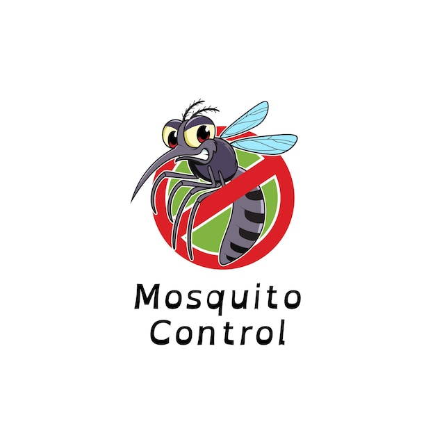 Vetor mascote de controle de mosquitos