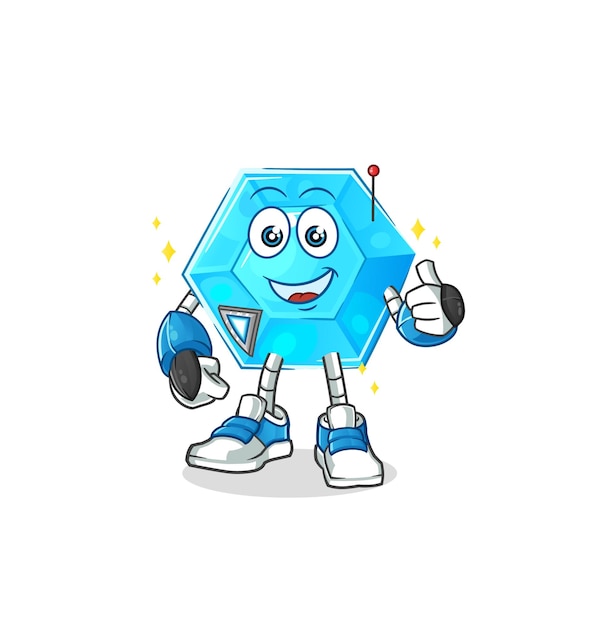 Mascote de desenho animado de personagem robô diamante vectorxa