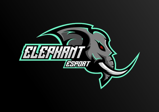 Mascote de design de equipe de logotipo esport de elefante