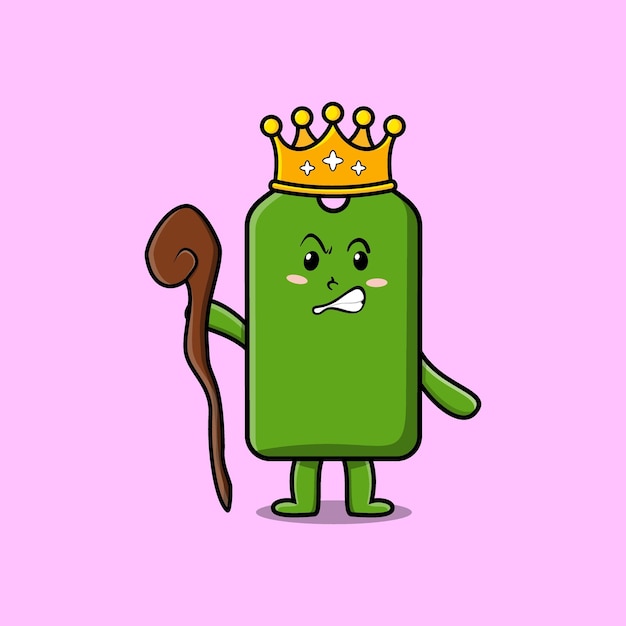 Mascote de etiqueta de preço de desenho animado bonito como rei sábio