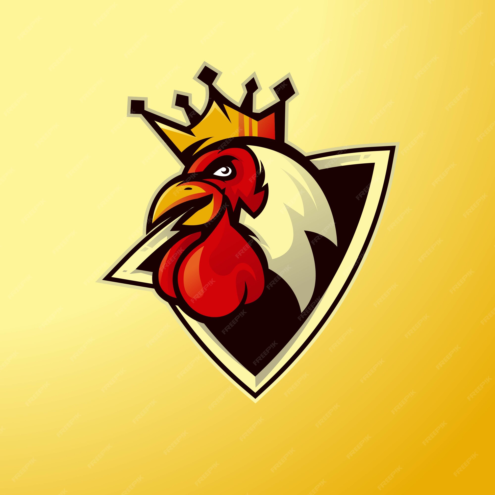 Mascote de jogos de design de equipe de esport frango galo