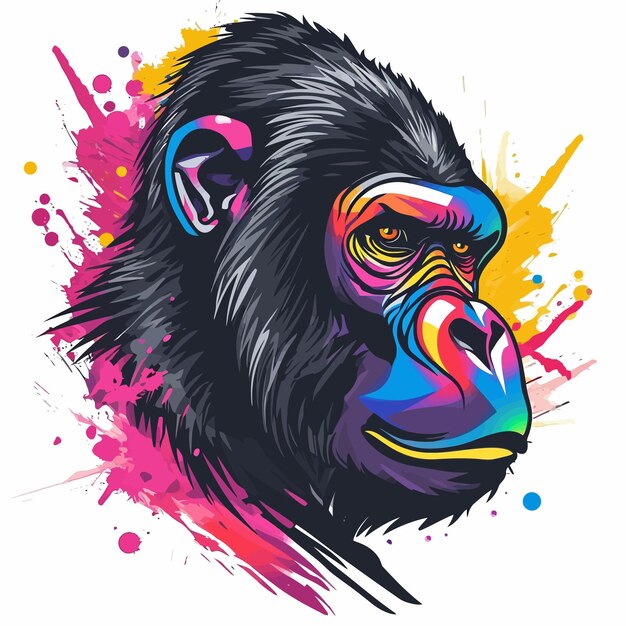 Vetor mascote de ilustração de gorila