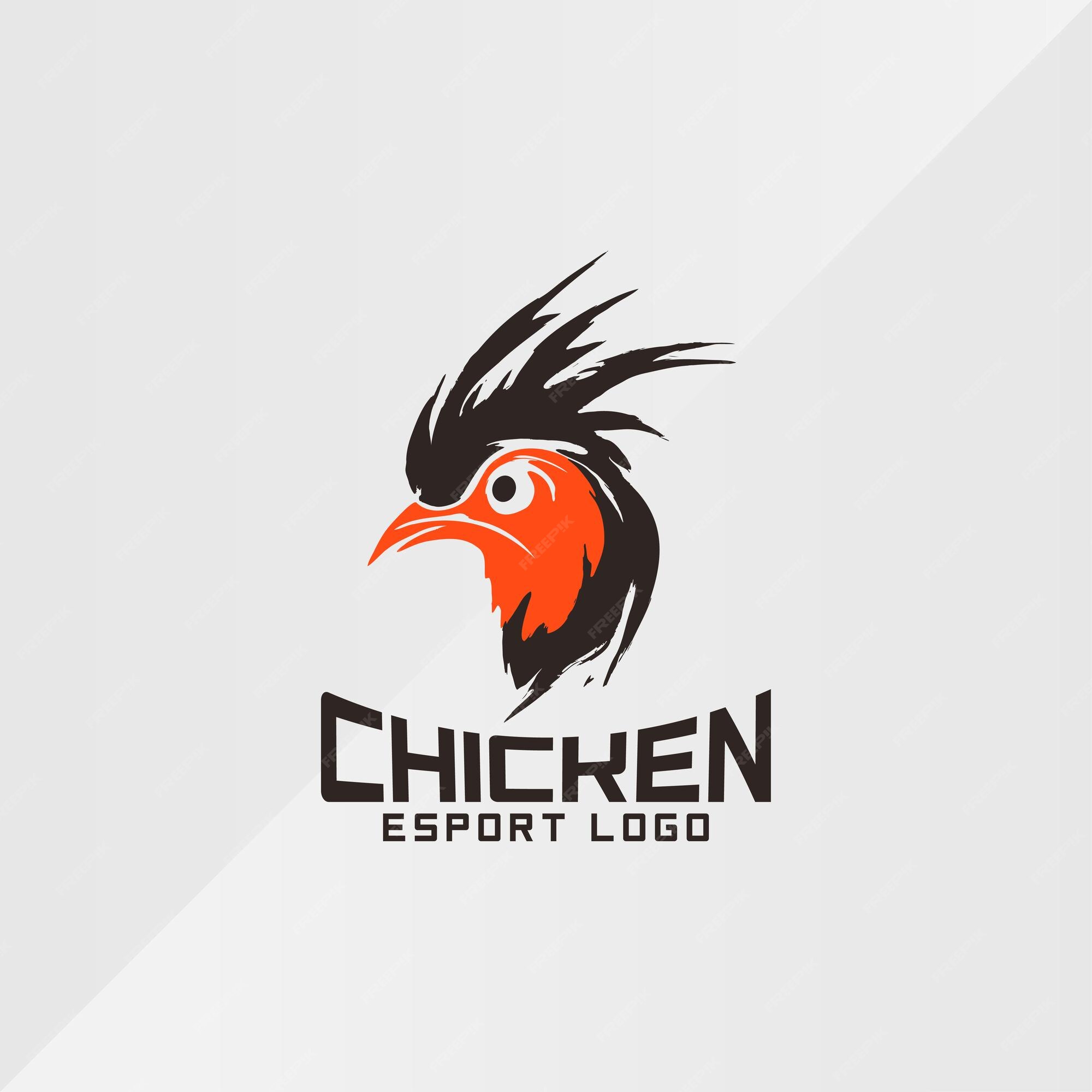 Mascote de jogos de design de equipe de esport frango galo