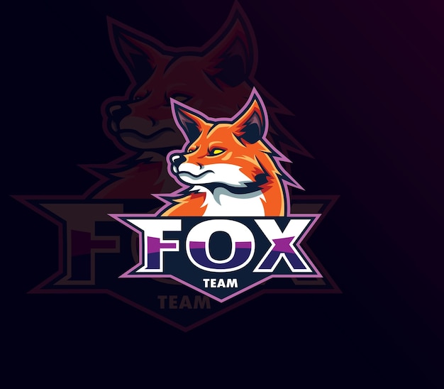 Mascote de logotipo de raposa vetor logotipo de personagem de raposa para equipe de esports