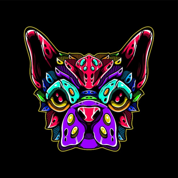 Mascote de padrão de cachorro decorativo colorido lolipop