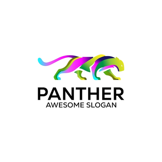 mascote de pantera simples ilustração de design de logotipo abstrato.