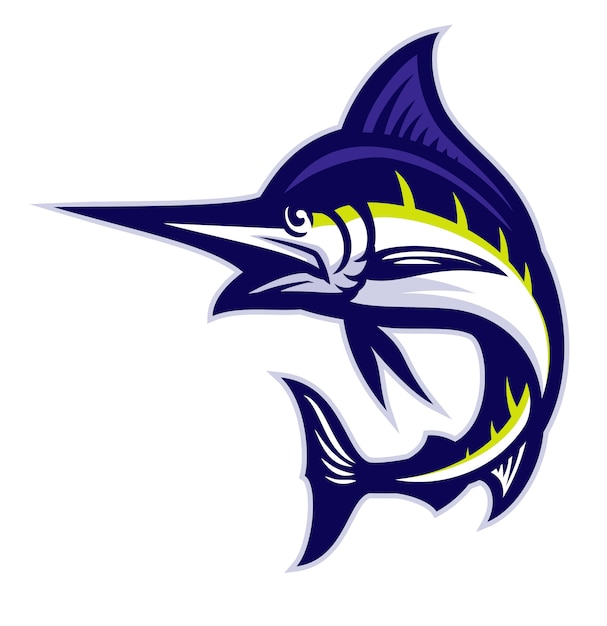 Vetor mascote de peixe marlin