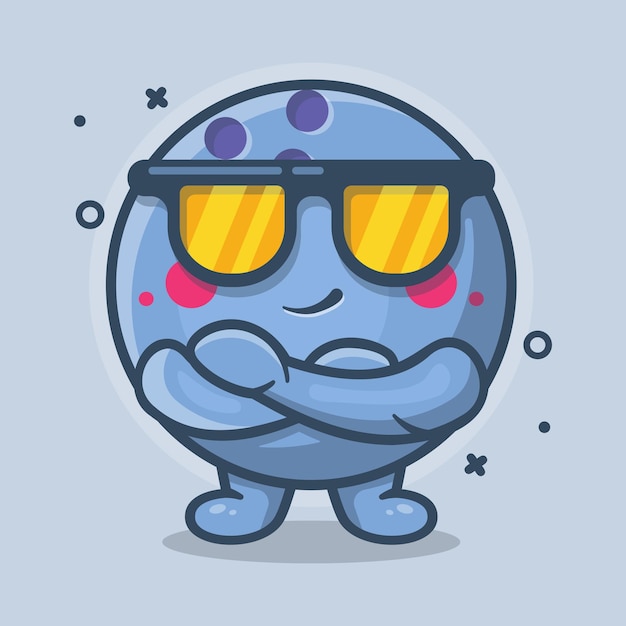 Mascote de personagem de bola de boliche bonito com desenho isolado de expressão legal em design de estilo simples