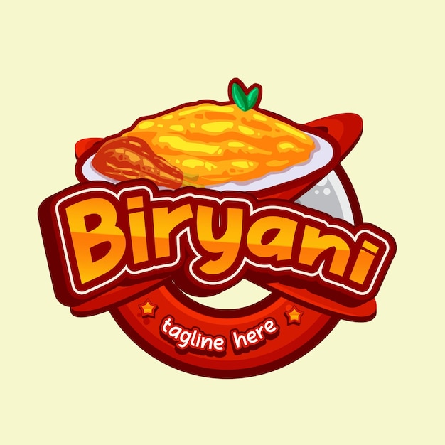 Mascote de personagem de comida indiana Biryani
