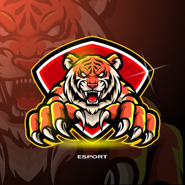 Vetor mascote de tigre para o logotipo do jogo.