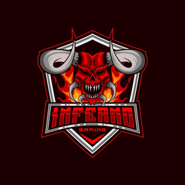 Mascote Devil Inferno Logo Mascot ESport of Demon Devil Head Logo Vector template
