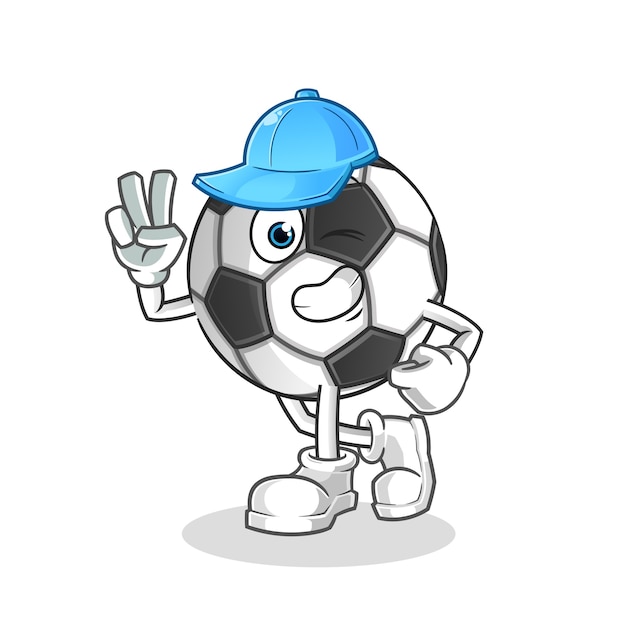 Vetor mascote do desenho animado do menino jovem bola