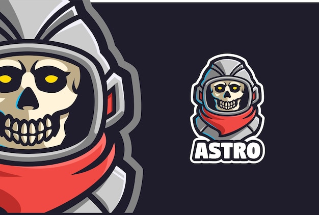 Mascote do logotipo de astronauta do crânio