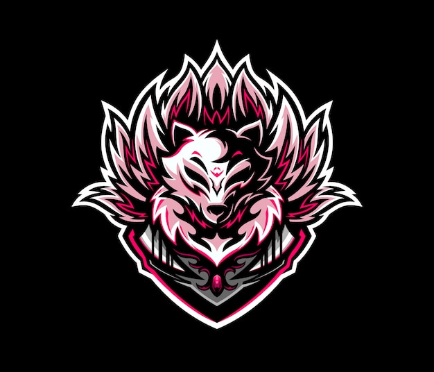 Mascote do logotipo kitsune esport