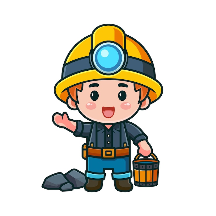 Vetor mascote do mineiro vetor engraçado