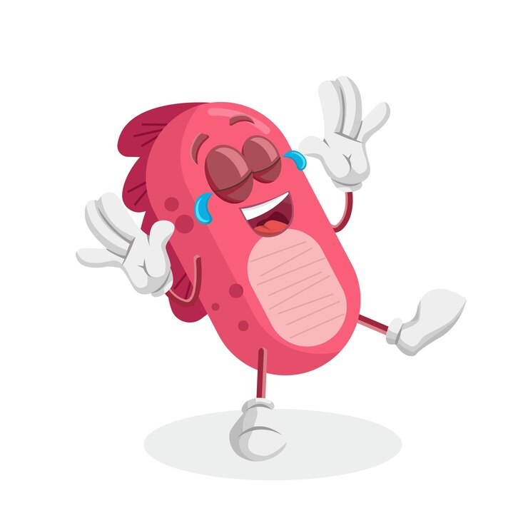 Vetor mascote do monstro vermelho em pose feliz